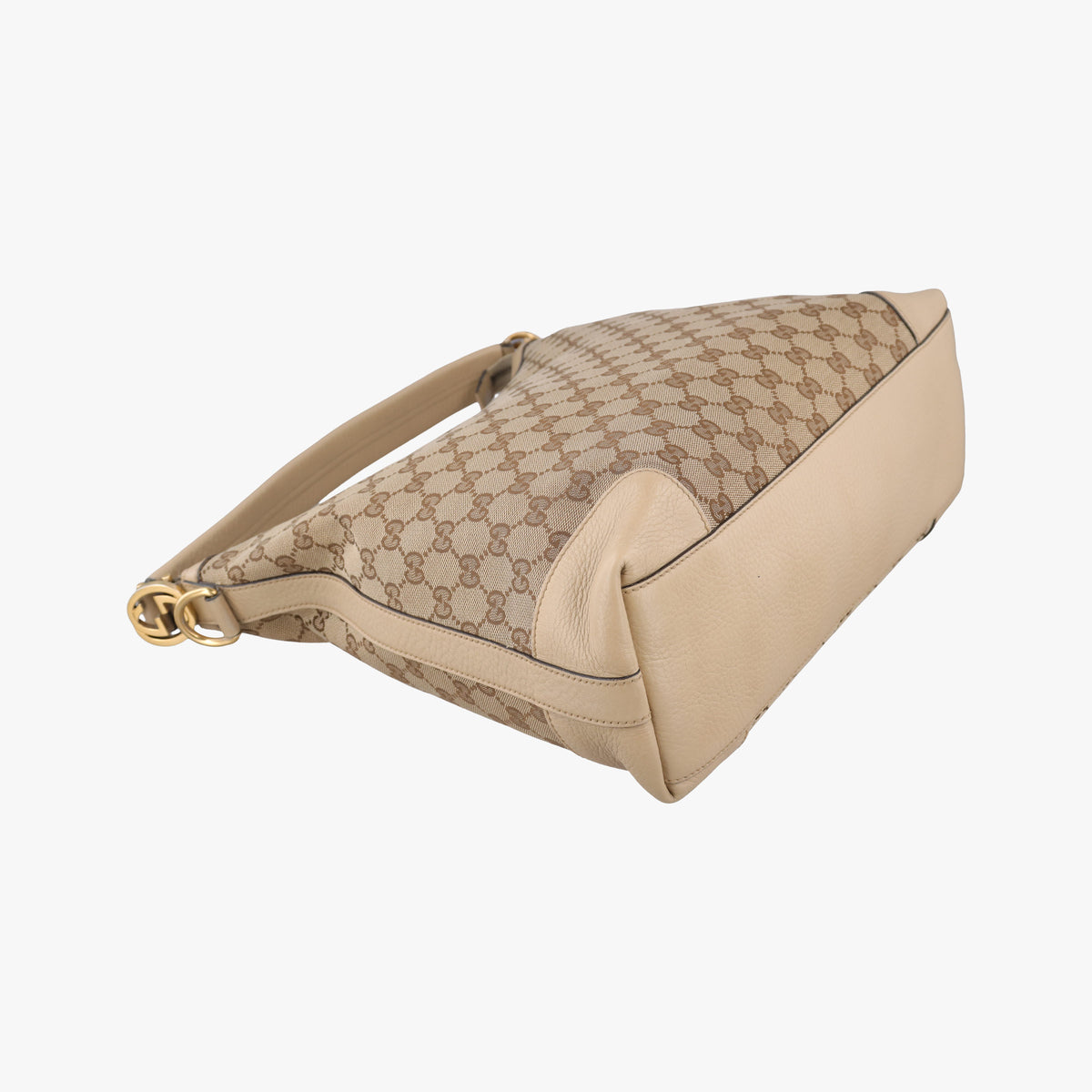 Pre-owned Gucci Miss GG Hobo beige×White canvas×leather 326514 shoulderbag | stylenewstar