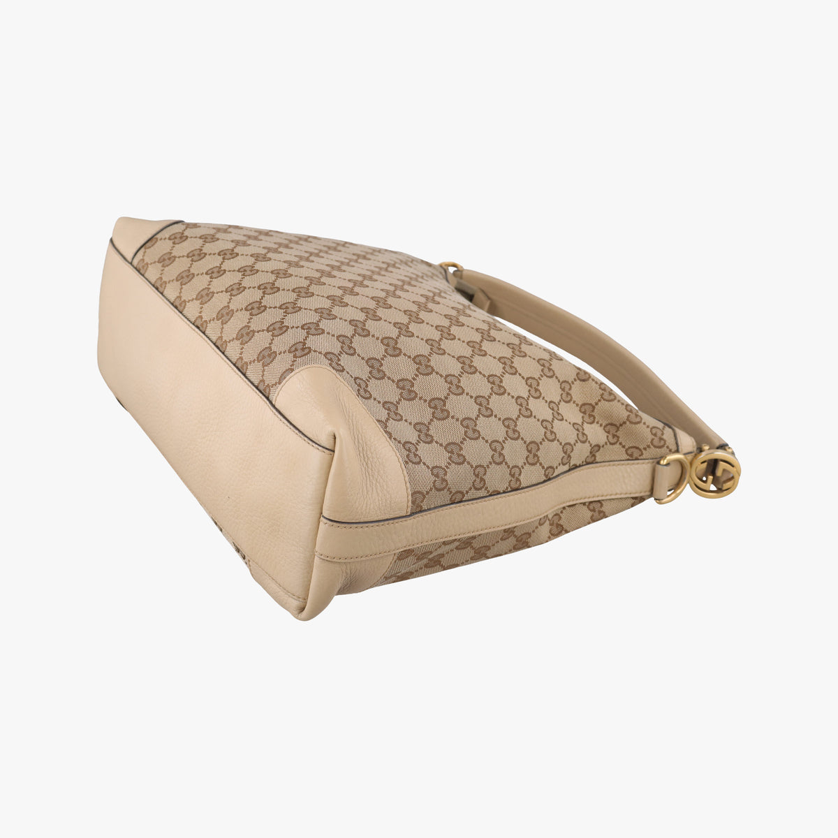Pre-owned Gucci Miss GG Hobo beige×White canvas×leather 326514 shoulderbag | stylenewstar