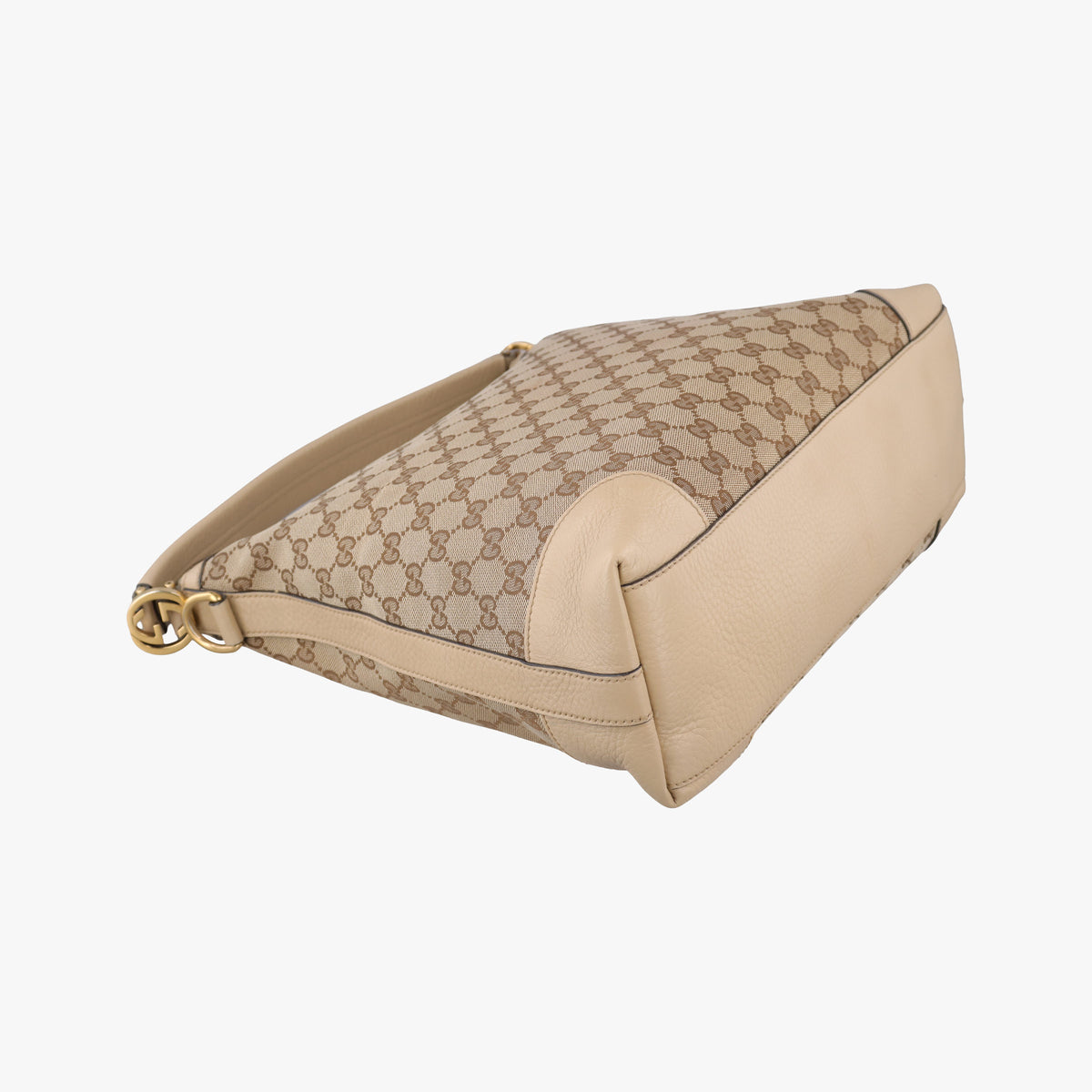 Pre-owned Gucci Miss GG Hobo beige×White canvas×leather 326514 shoulderbag | stylenewstar