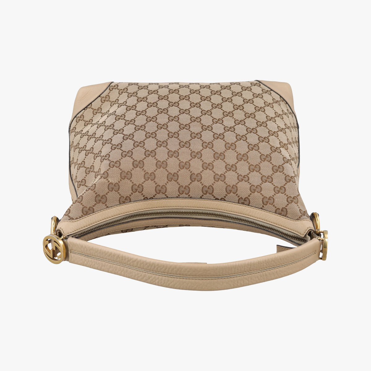 Pre-owned Gucci Miss GG Hobo beige×White canvas×leather 326514 shoulderbag | stylenewstar