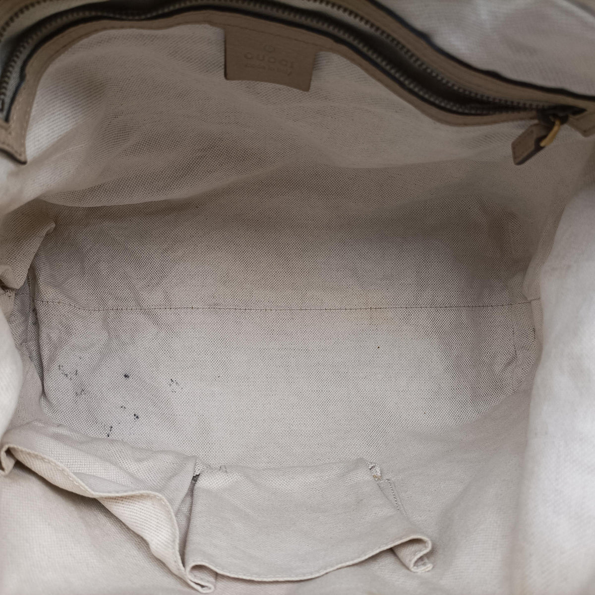 Pre-owned Gucci Miss GG Hobo beige×White canvas×leather 326514 shoulderbag | stylenewstar