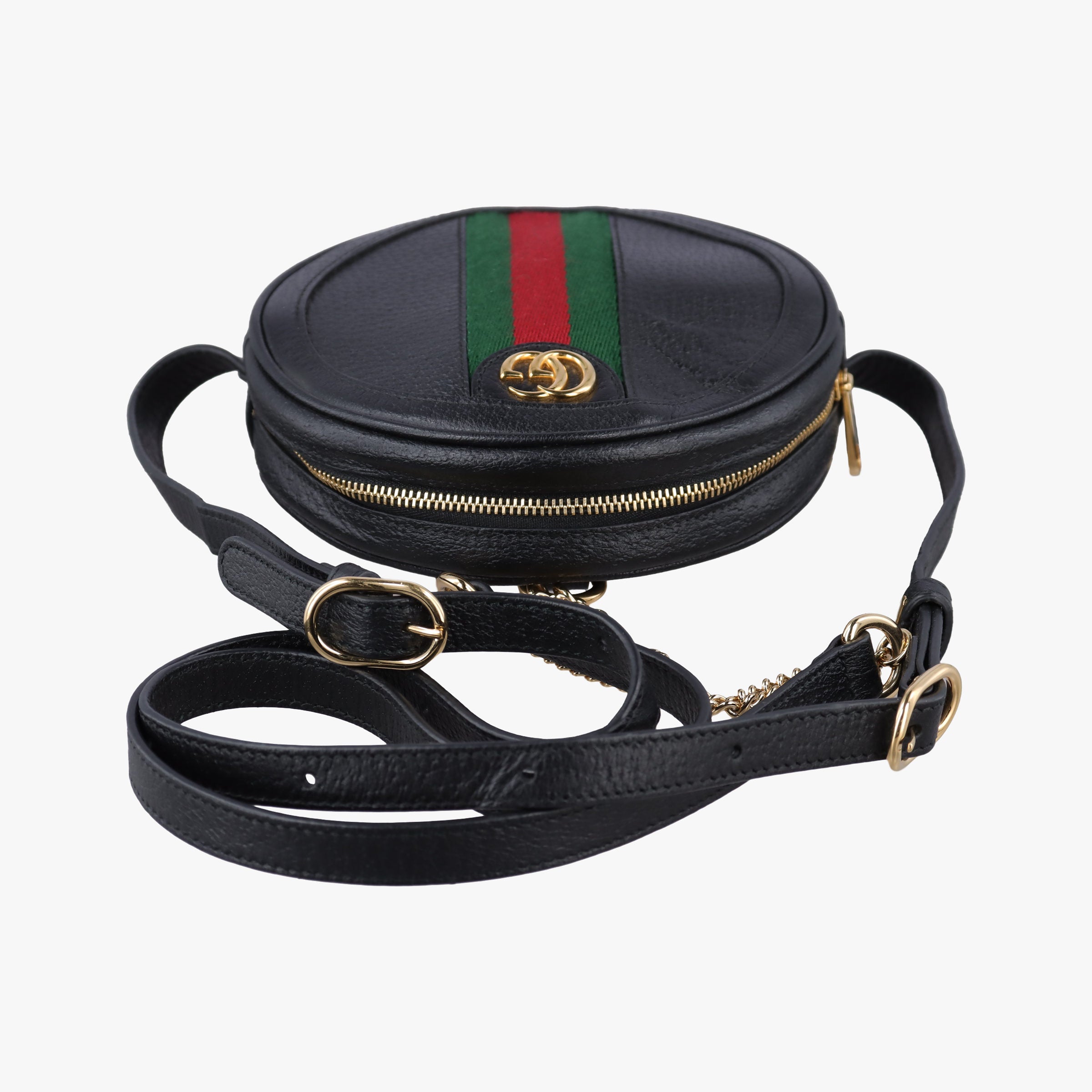 Pre-owned Gucci Ophidia Black×green×red Leather 598661 shoulderbag | stylenewstar