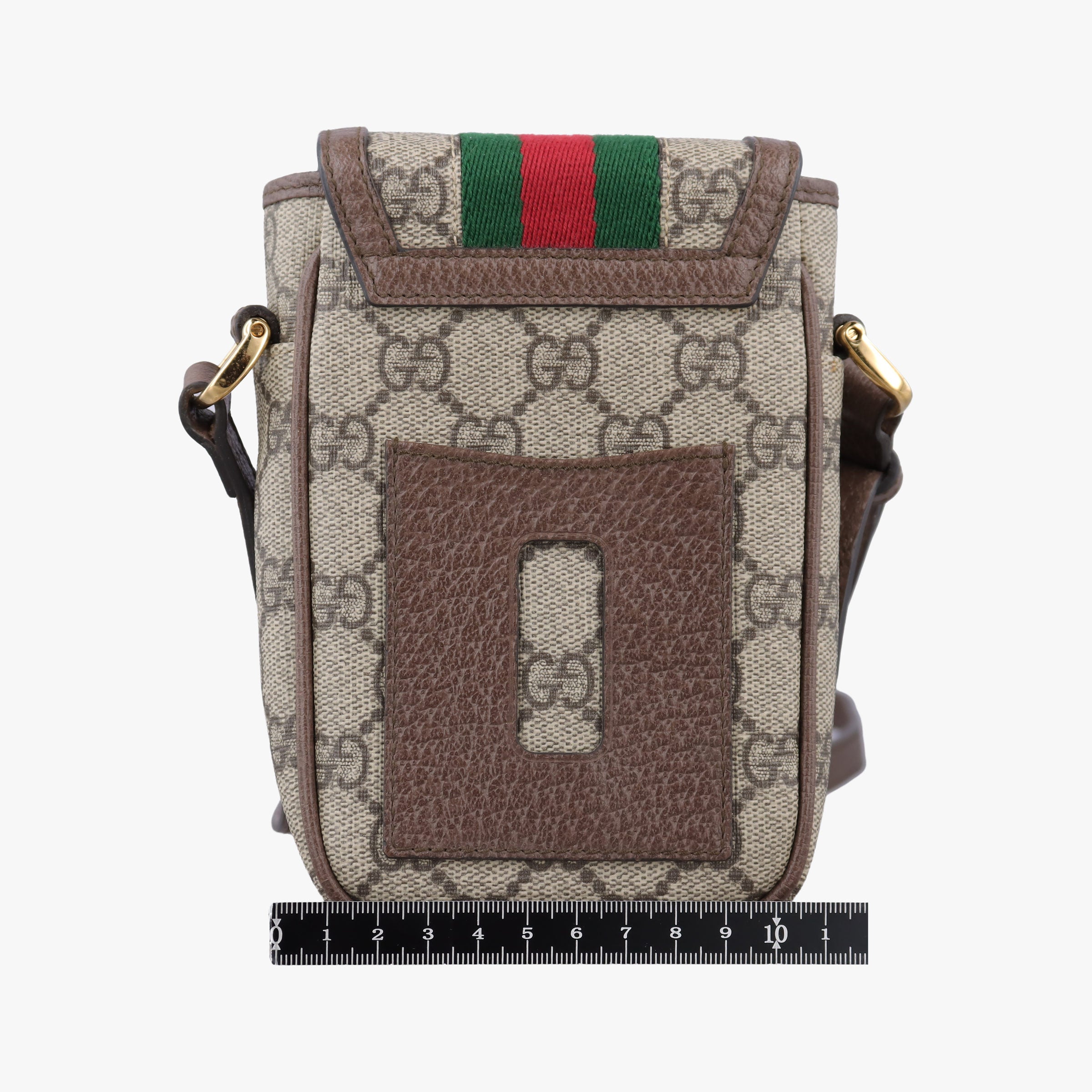 Pre-owned Gucci Ophidia Brown×red×green PVC coated canvas×Leather 598912 shoulderbag | stylenewstar
