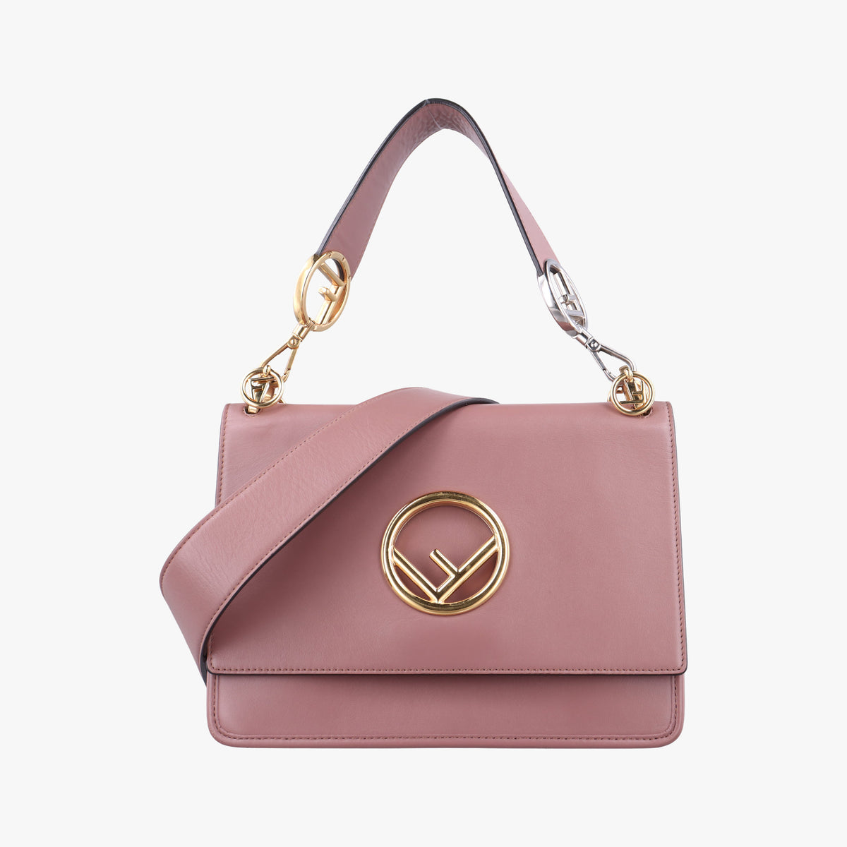 Secondhand Fendi Kan I F Pink Leather 8BT284 shoulderbag | stylenewstar
