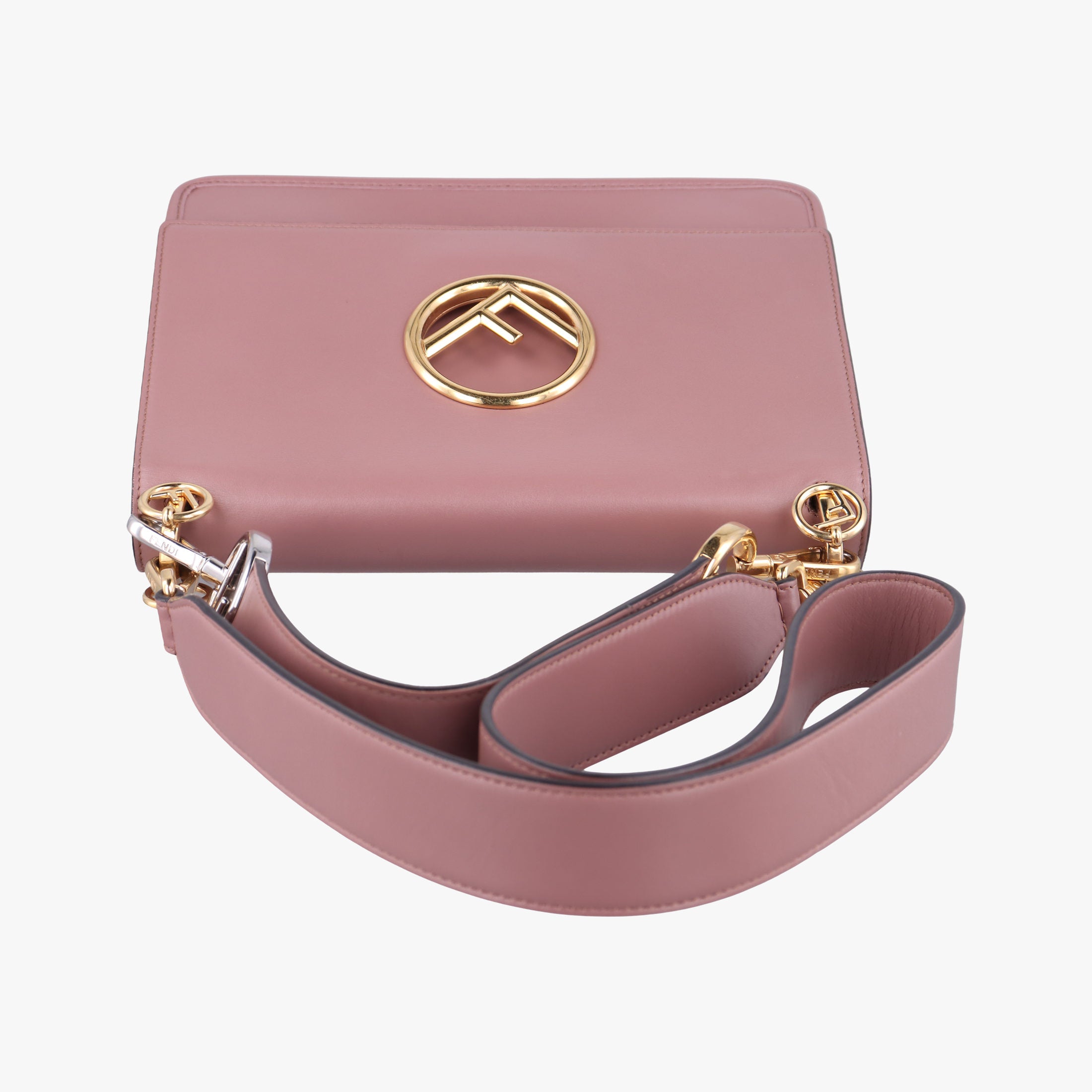 Secondhand Fendi Kan I F Pink Leather 8BT284 shoulderbag | stylenewstar