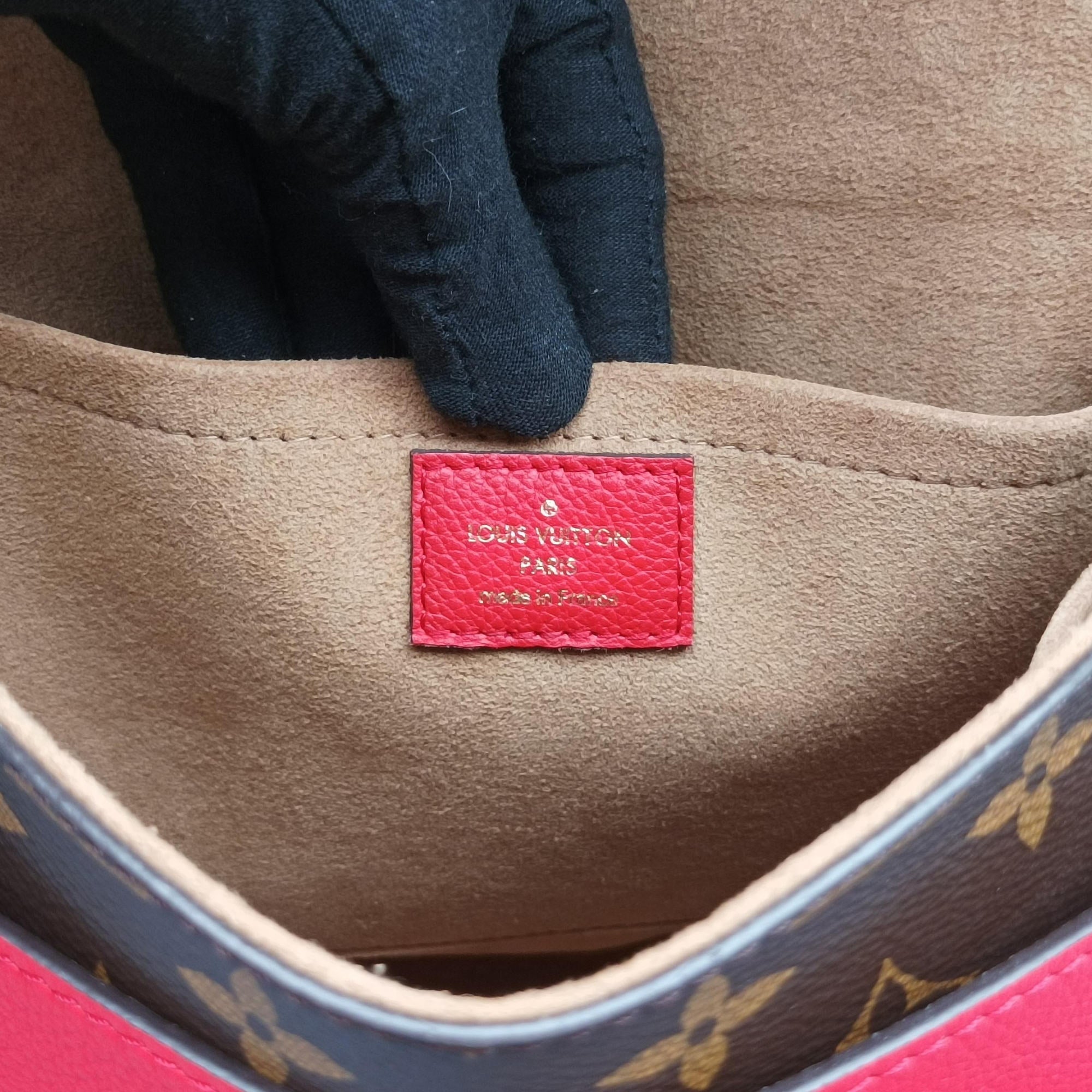 Secondhand Louis Vuitton MARIGNAN Brown × Coquelicot Monogram Canvas×calf leather M44286 shoulderbag | stylenewstar