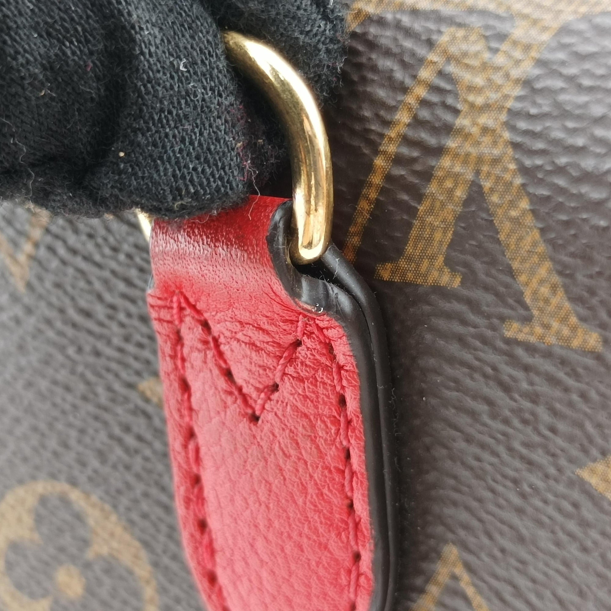 Secondhand Louis Vuitton MARIGNAN Brown × Coquelicot Monogram Canvas×calf leather M44286 shoulderbag | stylenewstar