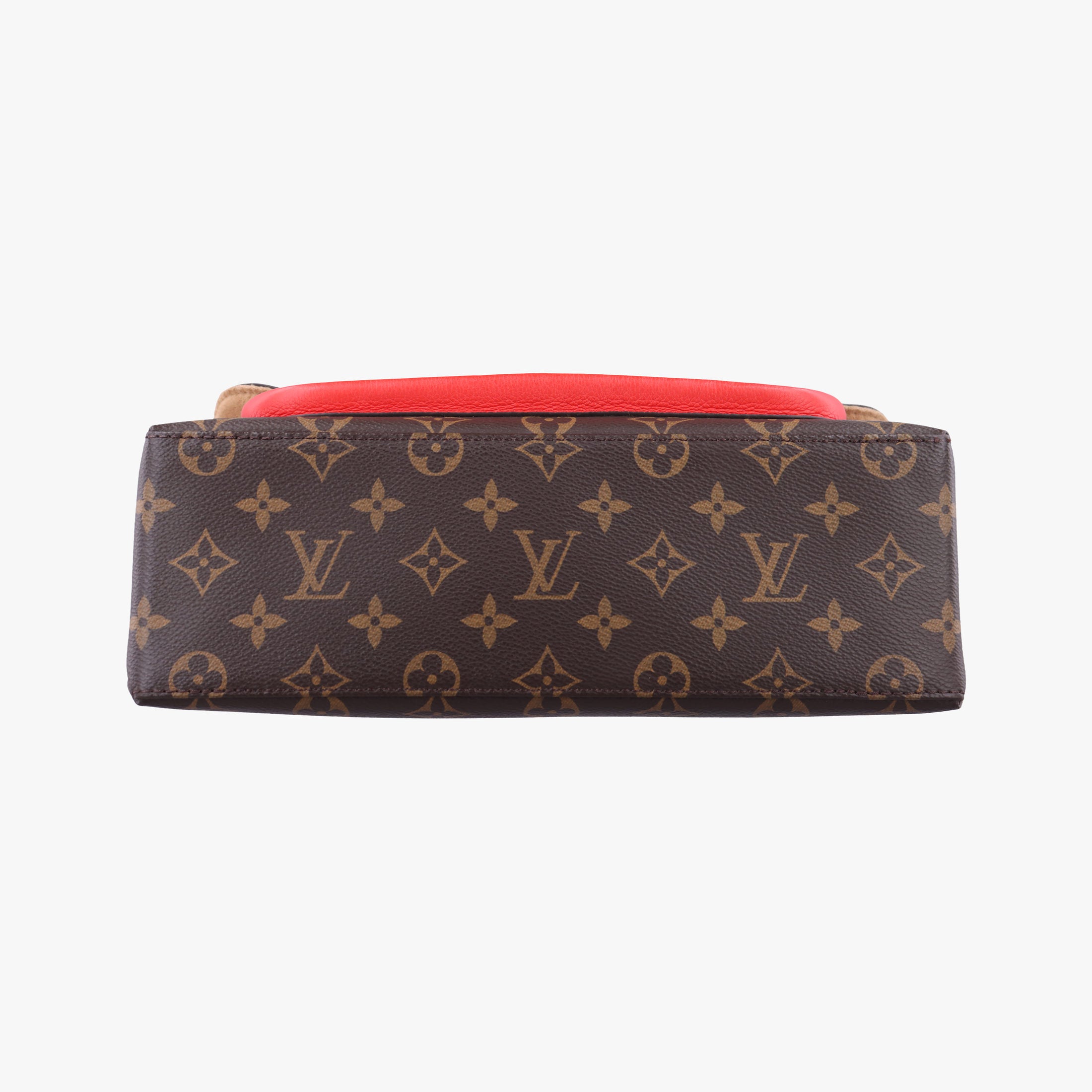 Secondhand Louis Vuitton MARIGNAN Brown × Coquelicot Monogram Canvas×calf leather M44286 shoulderbag | stylenewstar