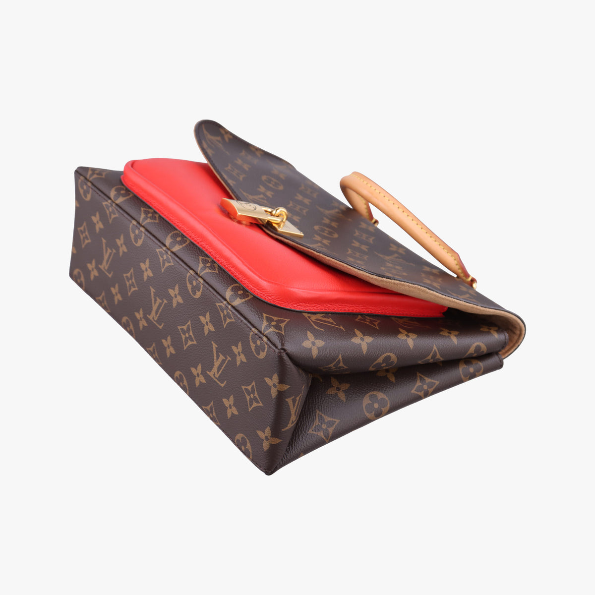 Secondhand Louis Vuitton MARIGNAN Brown × Coquelicot Monogram Canvas×calf leather M44286 shoulderbag | stylenewstar