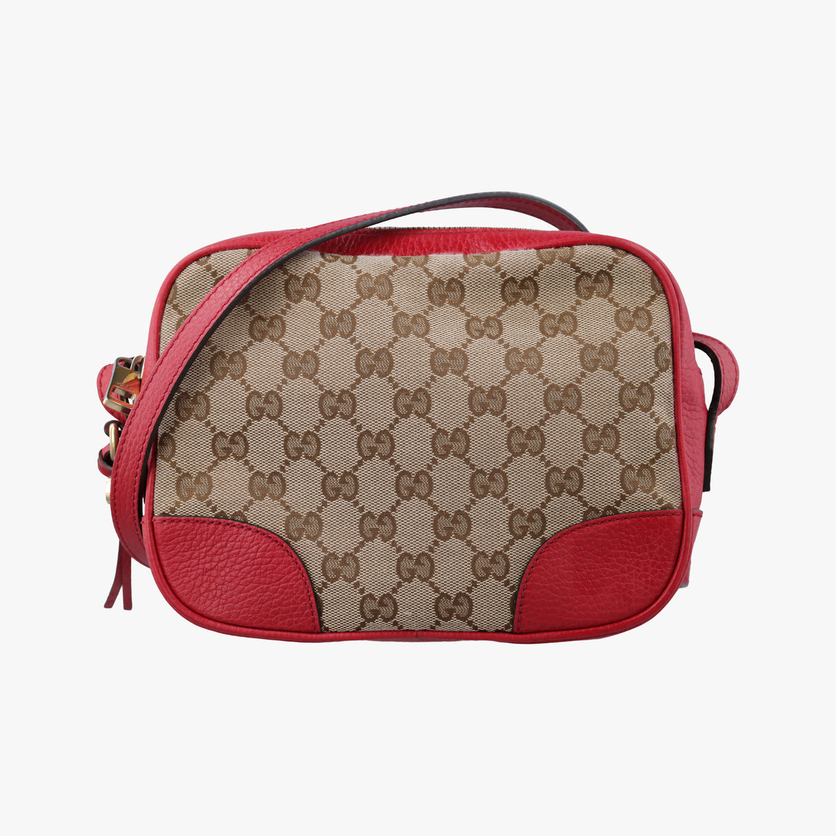 Vintage Gucci Bree Microguccissima Beige x red Canvas×Leather 449413 shoulderbag | stylenewstar