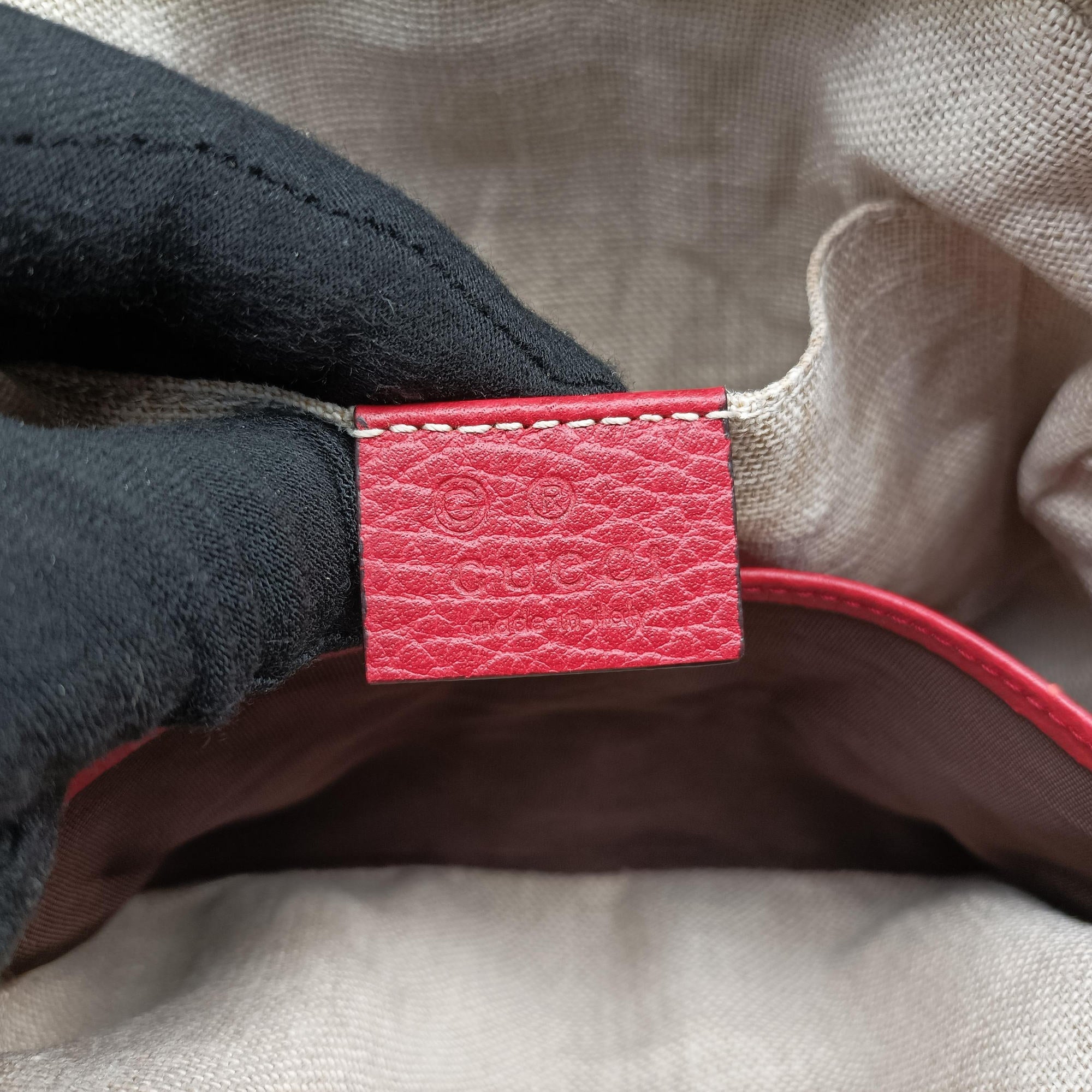 Vintage Gucci Bree Microguccissima Beige x red Canvas×Leather 449413 shoulderbag | stylenewstar
