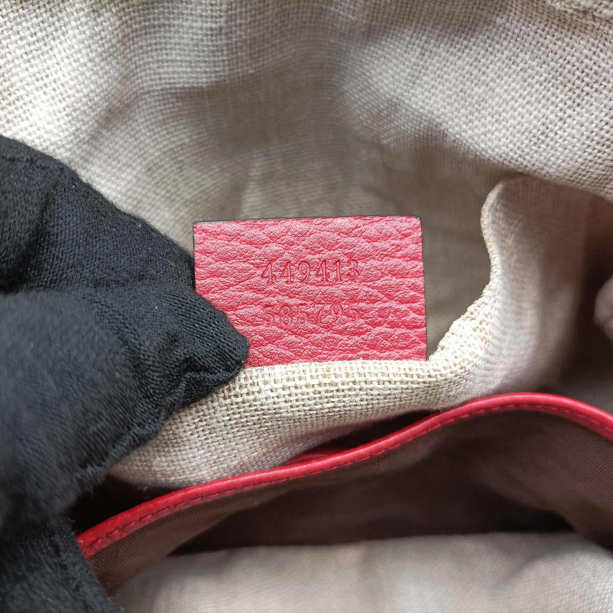 Vintage Gucci Bree Microguccissima Beige x red Canvas×Leather 449413 shoulderbag | stylenewstar