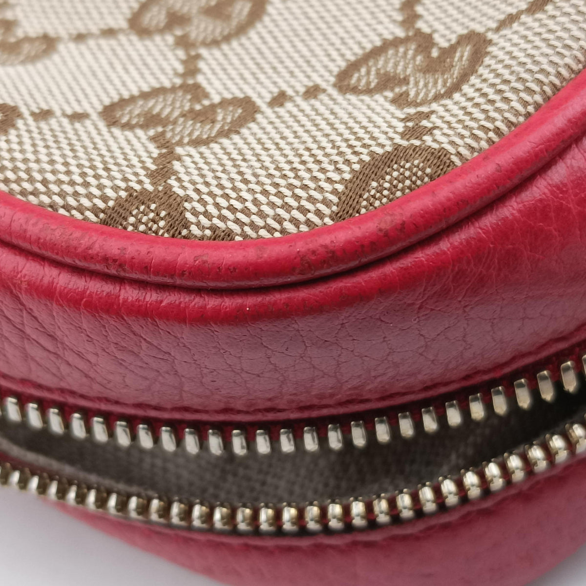 Vintage Gucci Bree Microguccissima Beige x red Canvas×Leather 449413 shoulderbag | stylenewstar