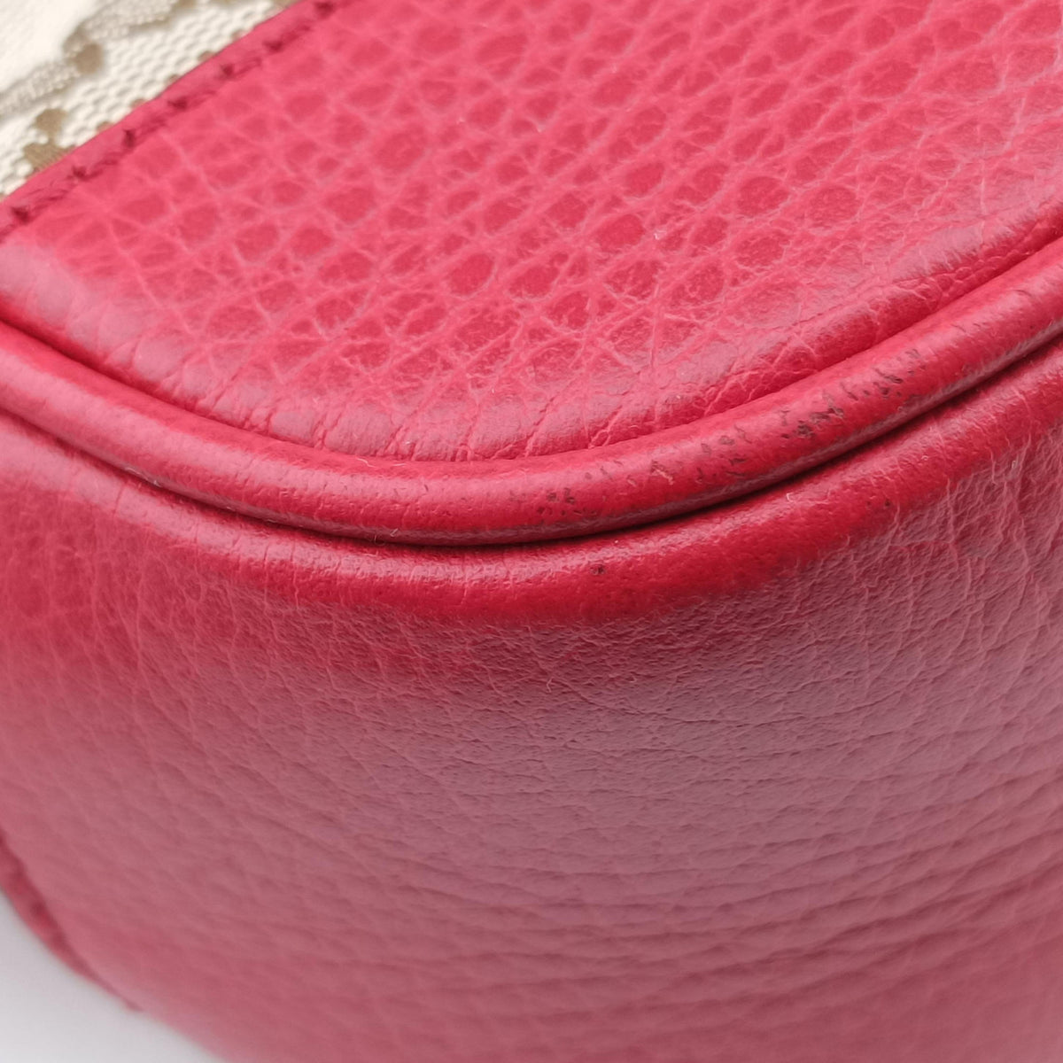 Vintage Gucci Bree Microguccissima Beige x red Canvas×Leather 449413 shoulderbag | stylenewstar