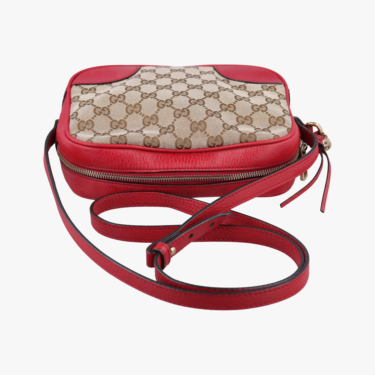 Vintage Gucci Bree Microguccissima Beige x red Canvas×Leather 449413 shoulderbag | stylenewstar