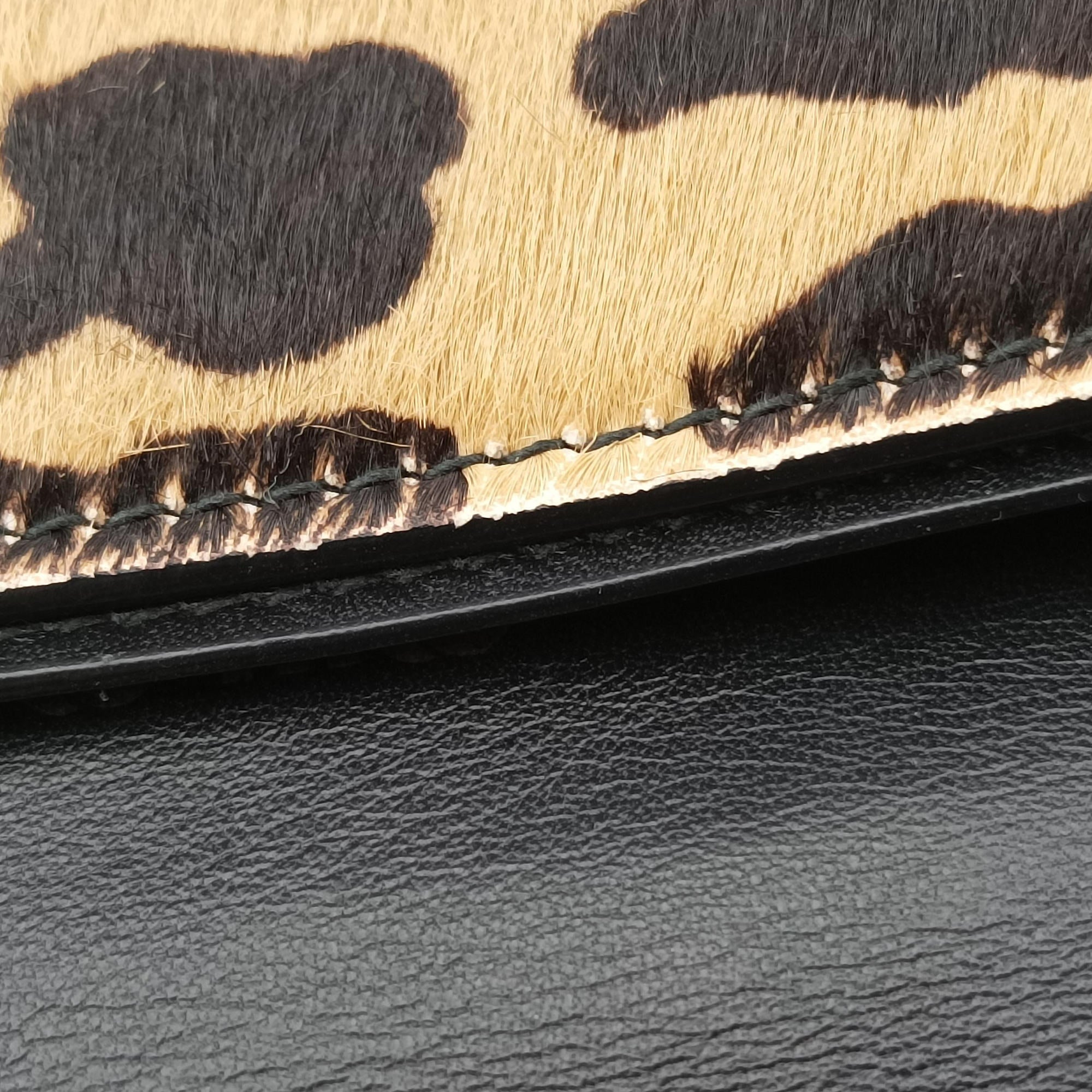 Pre-owned Miu Miu Leopard print Multicolour ponyhair×leather  shoulderbag | stylenewstar