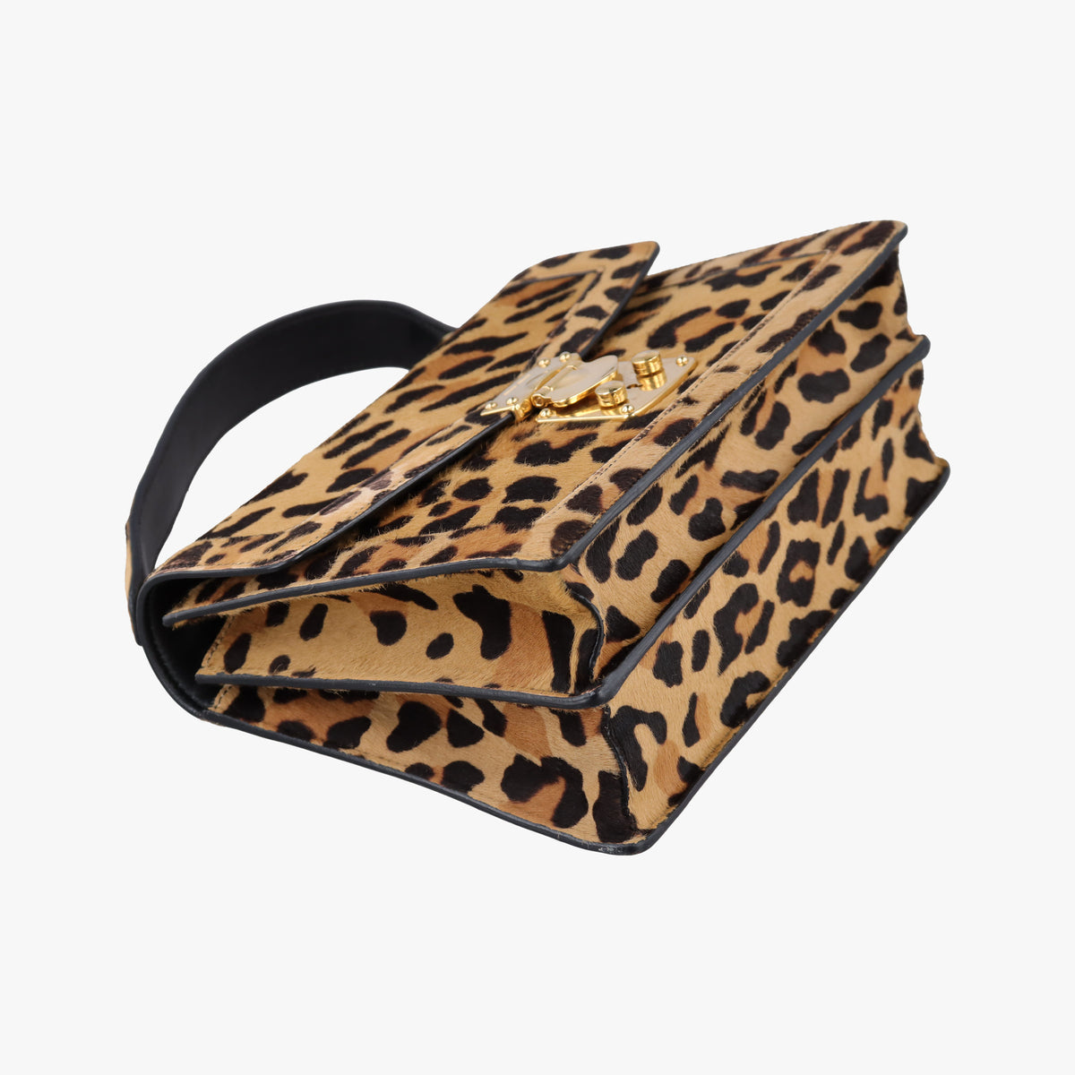 Pre-owned Miu Miu Leopard print Multicolour ponyhair×leather  shoulderbag | stylenewstar