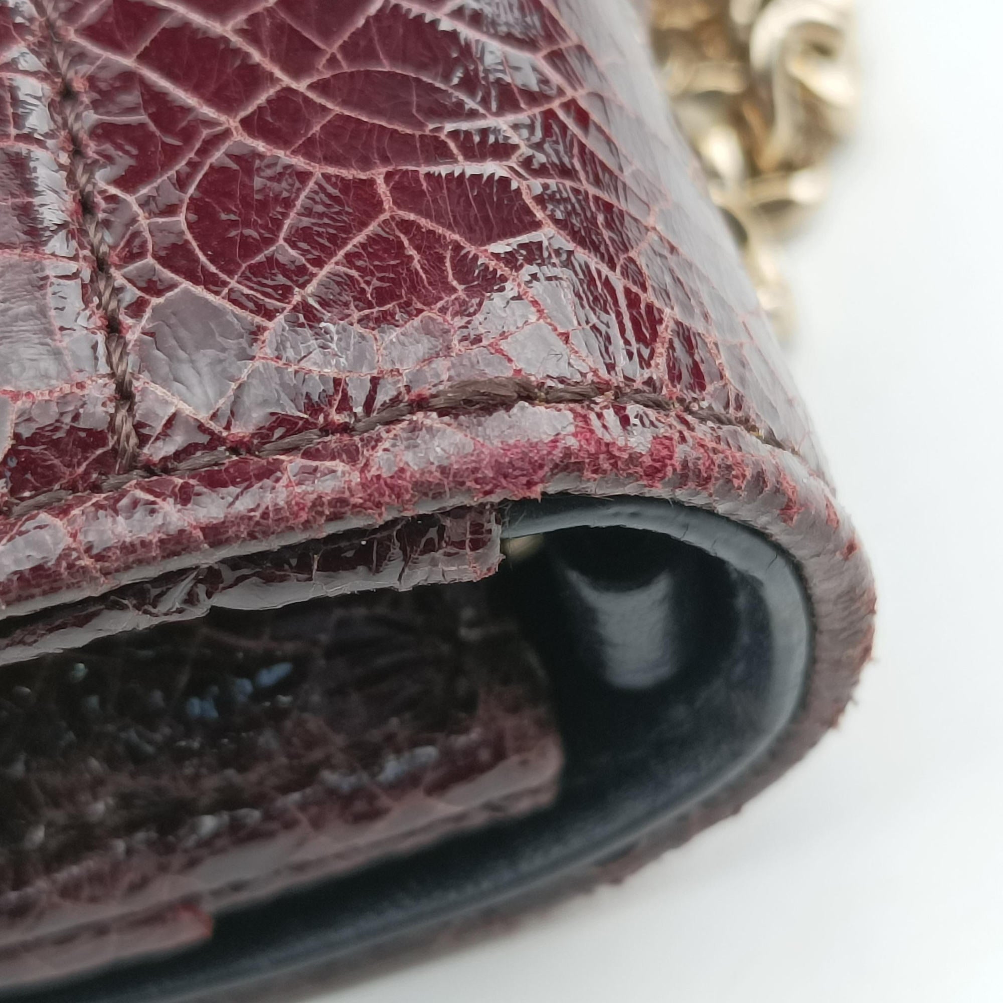 Secondhand Christian Dior Diorama Burgundy Leather  shoulderbag | stylenewstar