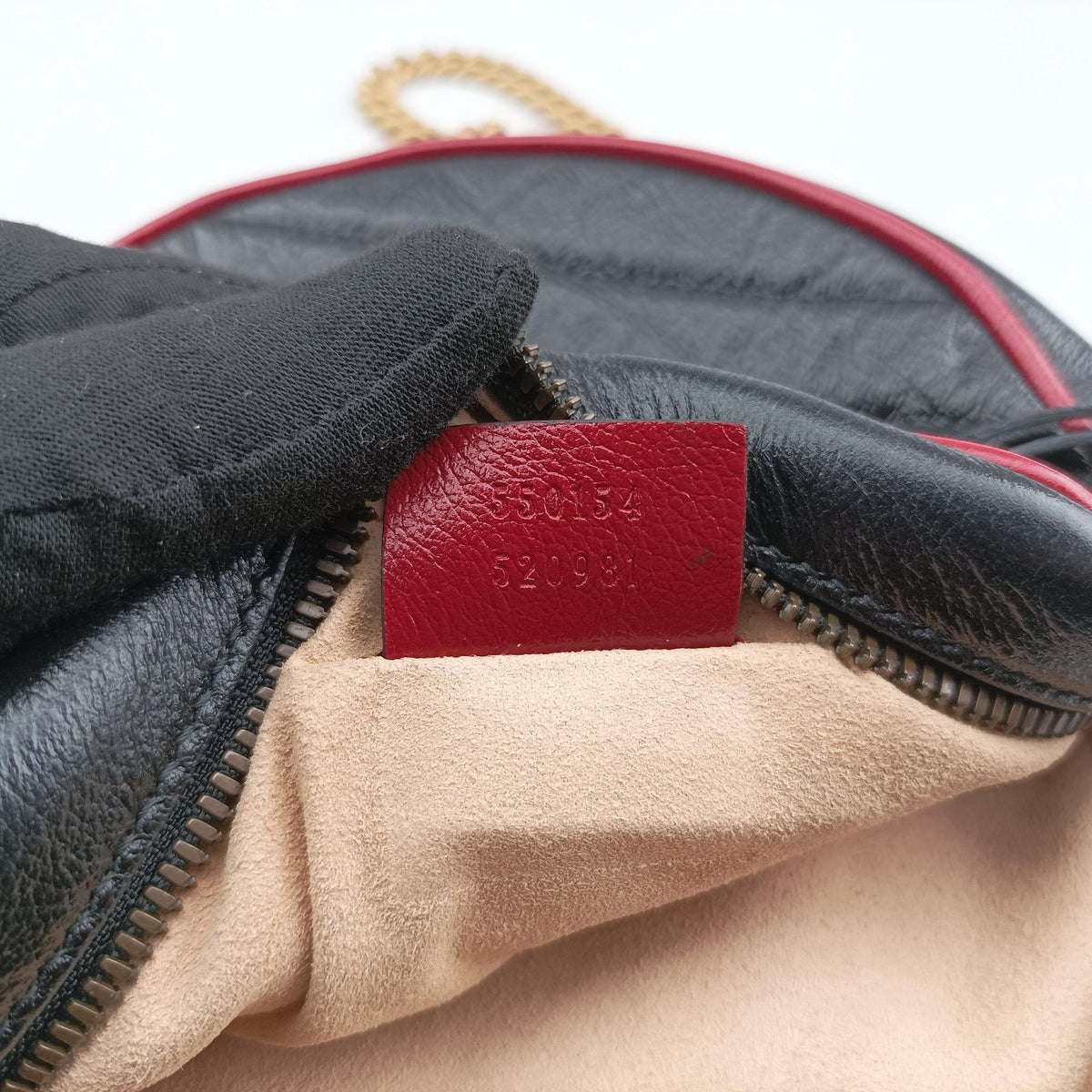 Pre-owned Gucci GG Marmont Black×Red Leather 550154 shoulderbag | stylenewstar