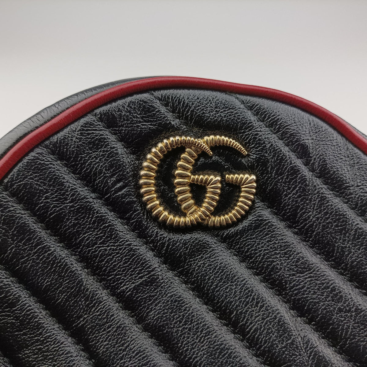 Pre-owned Gucci GG Marmont Black×Red Leather 550154 shoulderbag | stylenewstar
