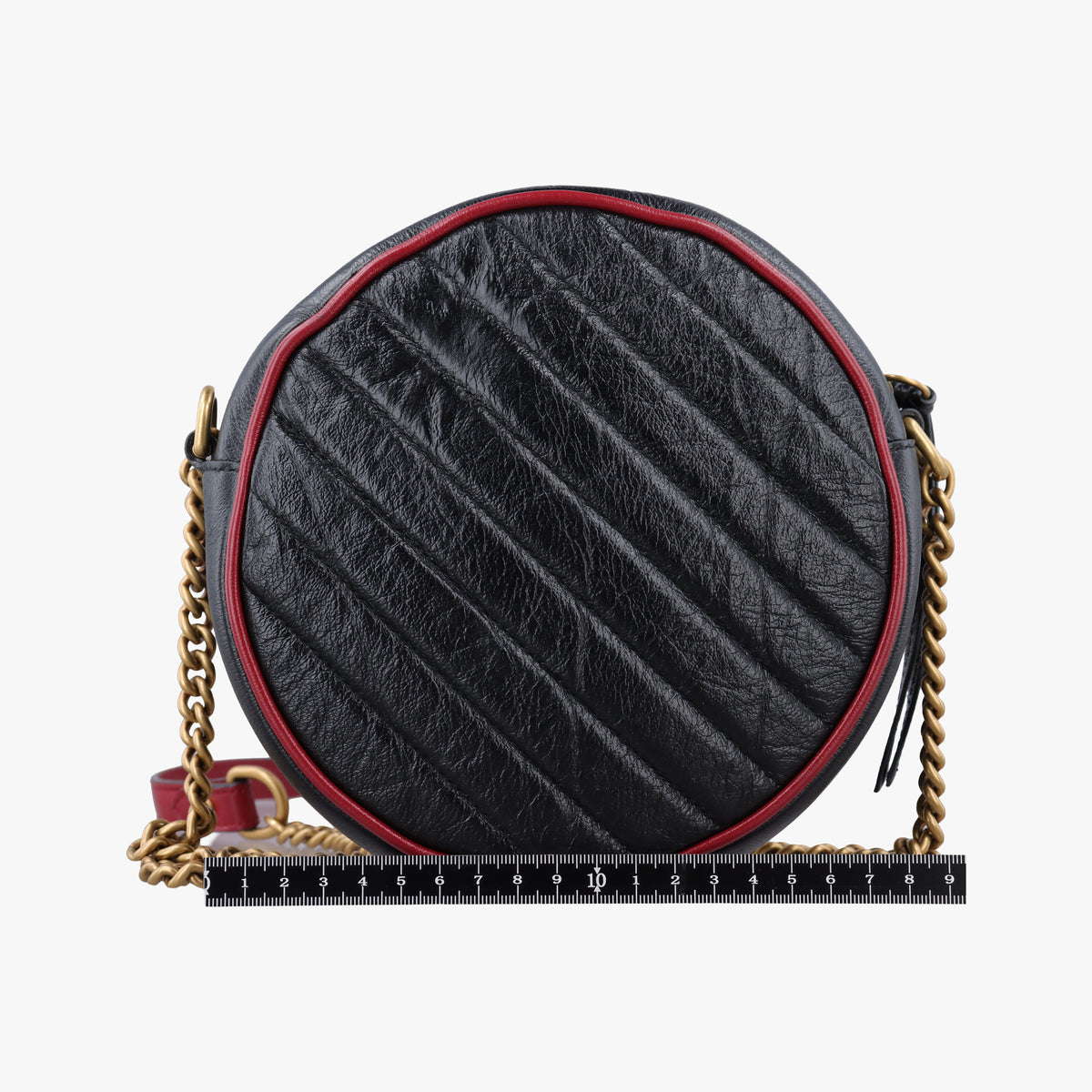 Pre-owned Gucci GG Marmont Black×Red Leather 550154 shoulderbag | stylenewstar