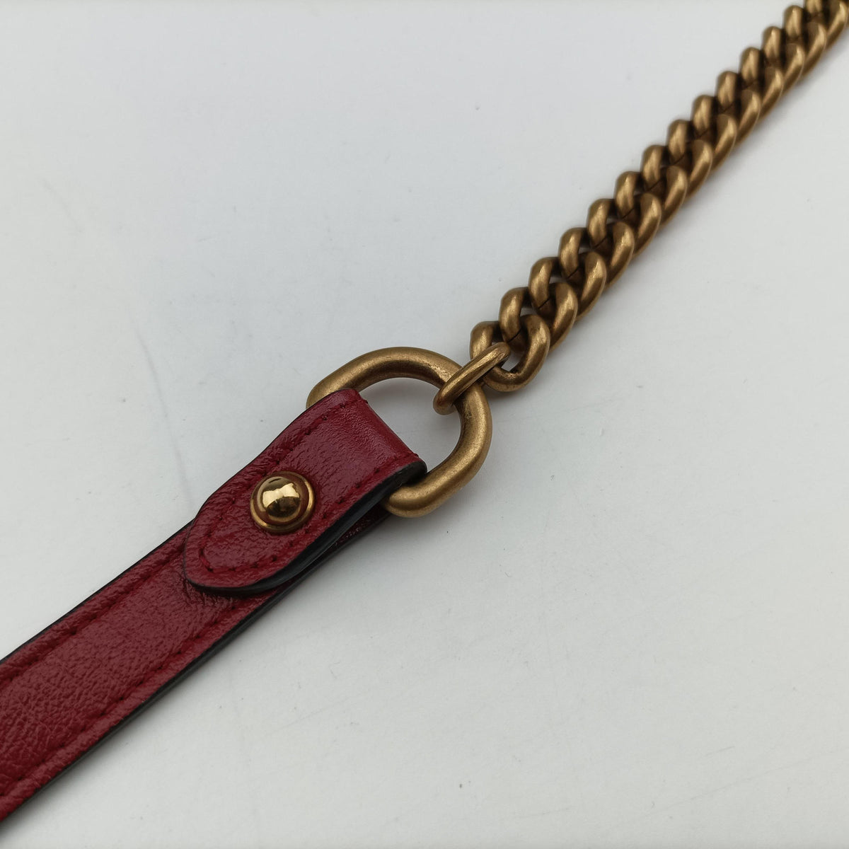 Pre-owned Gucci GG Marmont Black×Red Leather 550154 shoulderbag | stylenewstar