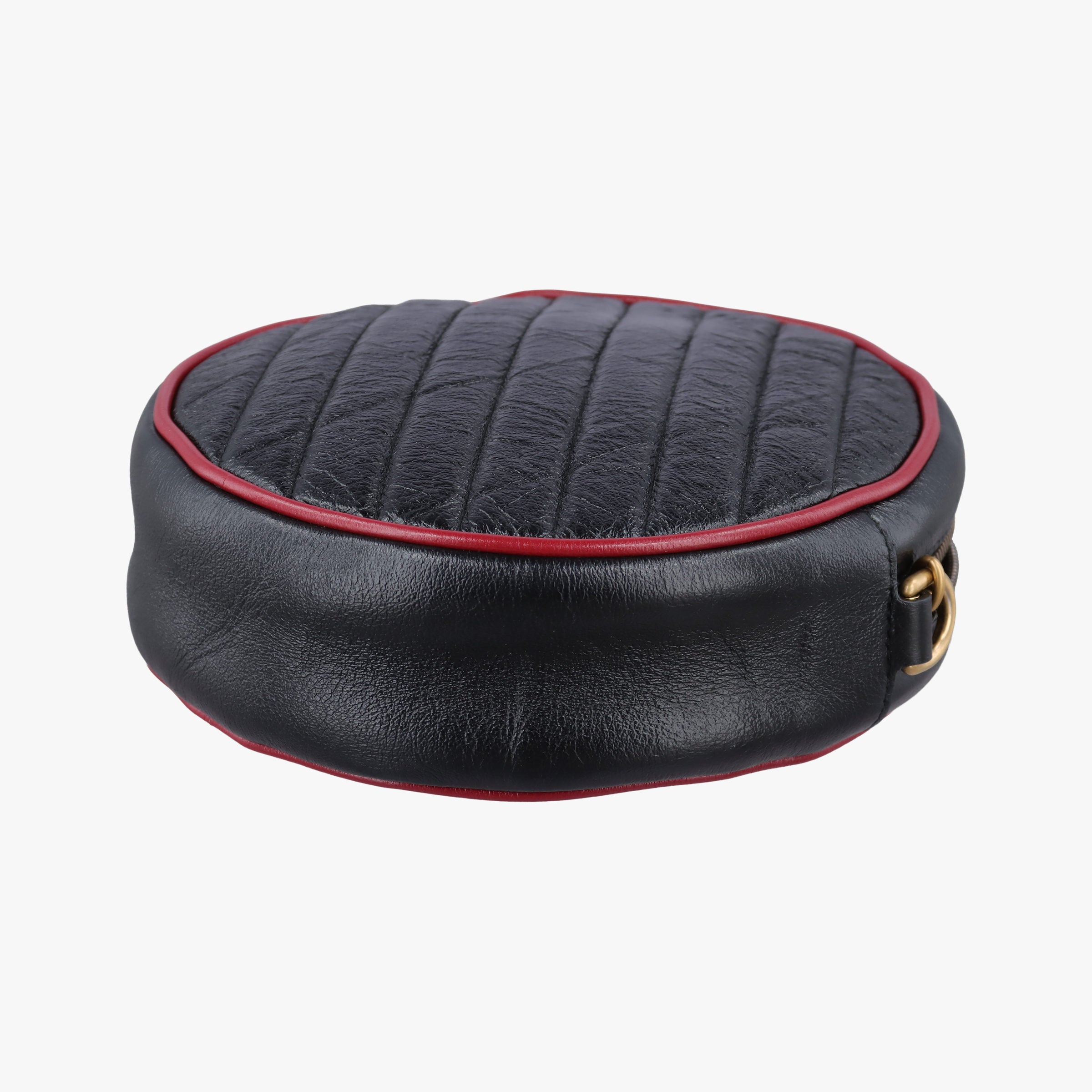 Pre-owned Gucci GG Marmont Black×Red Leather 550154 shoulderbag | stylenewstar