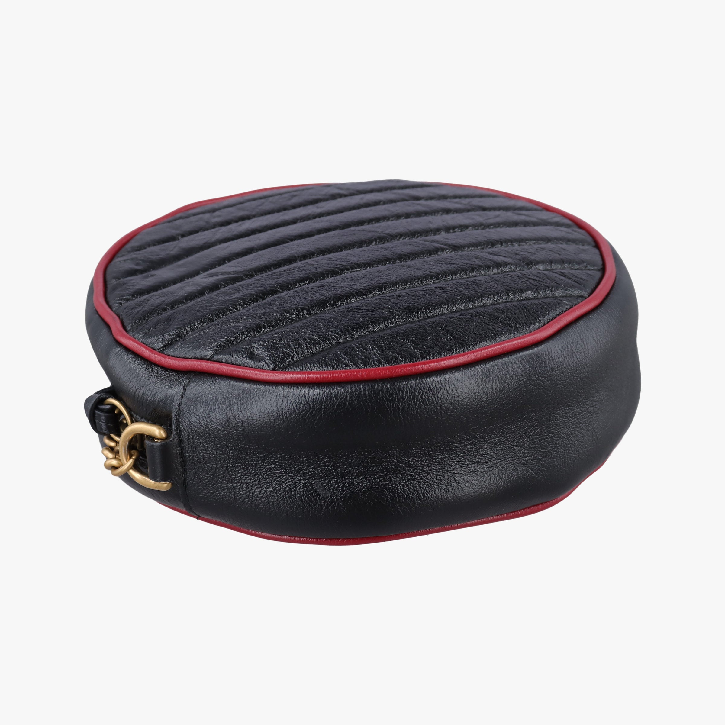 Pre-owned Gucci GG Marmont Black×Red Leather 550154 shoulderbag | stylenewstar