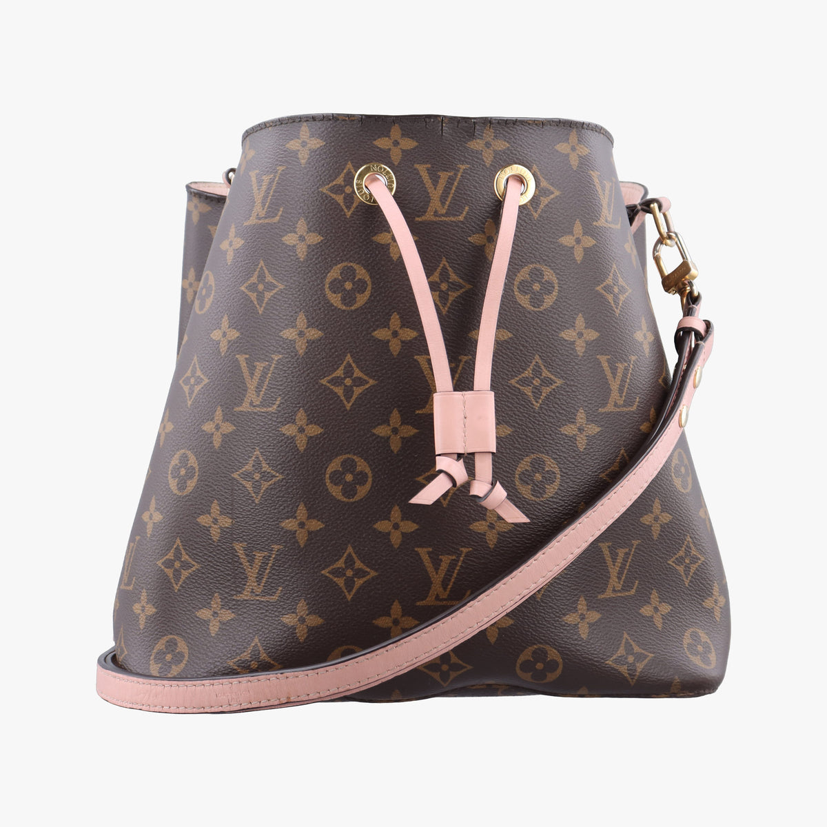 Pre-owned Louis Vuitton NeoNoe BROWN×Rose Poodle Monogram Canvas M44022 shoulderbag | stylenewstar