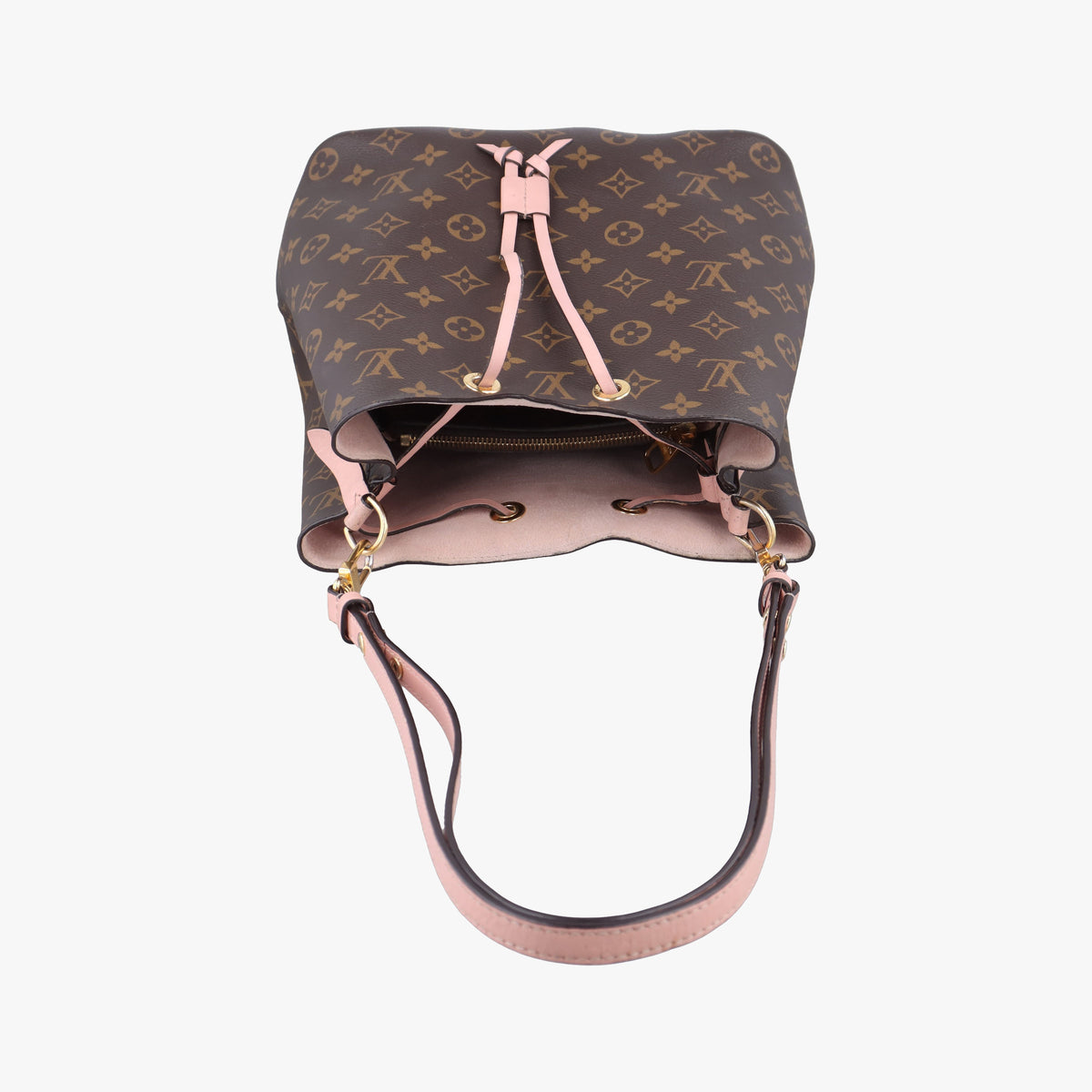 Pre-owned Louis Vuitton NeoNoe BROWN×Rose Poodle Monogram Canvas M44022 shoulderbag | stylenewstar