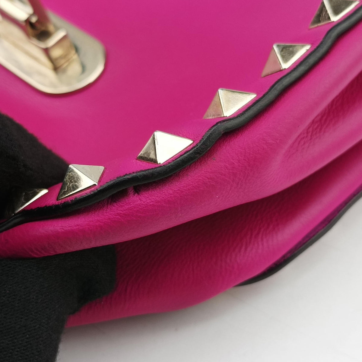 Pre-owned Valentino Rockstud purple Leather  shoulderbag | stylenewstar