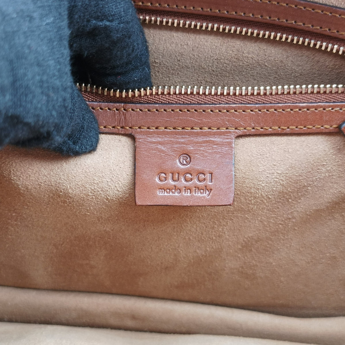 Pre-owned Gucci GG SUPREME beige×brown PVC coated canvas×Leather 409531 handbag | stylenewstar