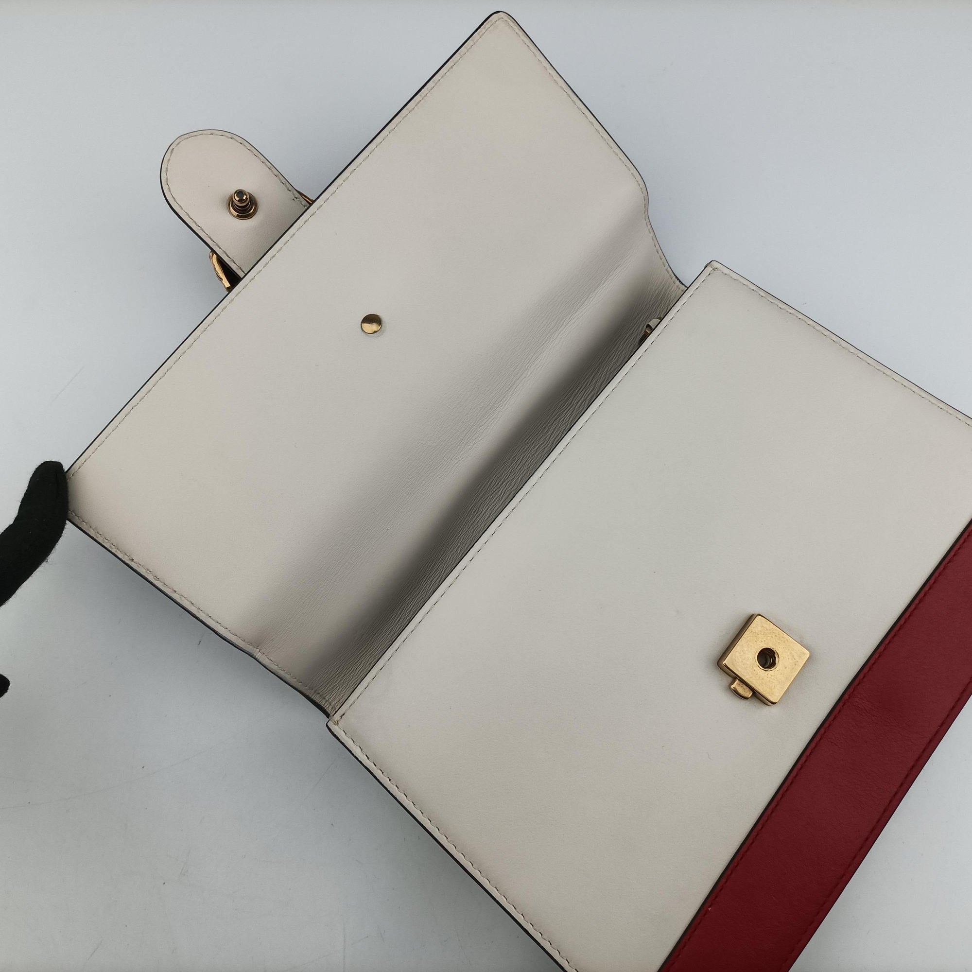 Secondhand Gucci Dionysus Bamboo White×navy×red Leather 448075 handbag | stylenewstar