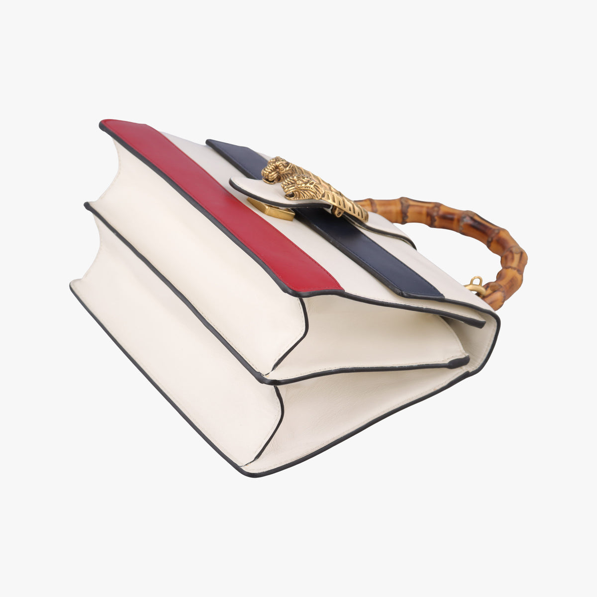 Secondhand Gucci Dionysus Bamboo White×navy×red Leather 448075 handbag | stylenewstar