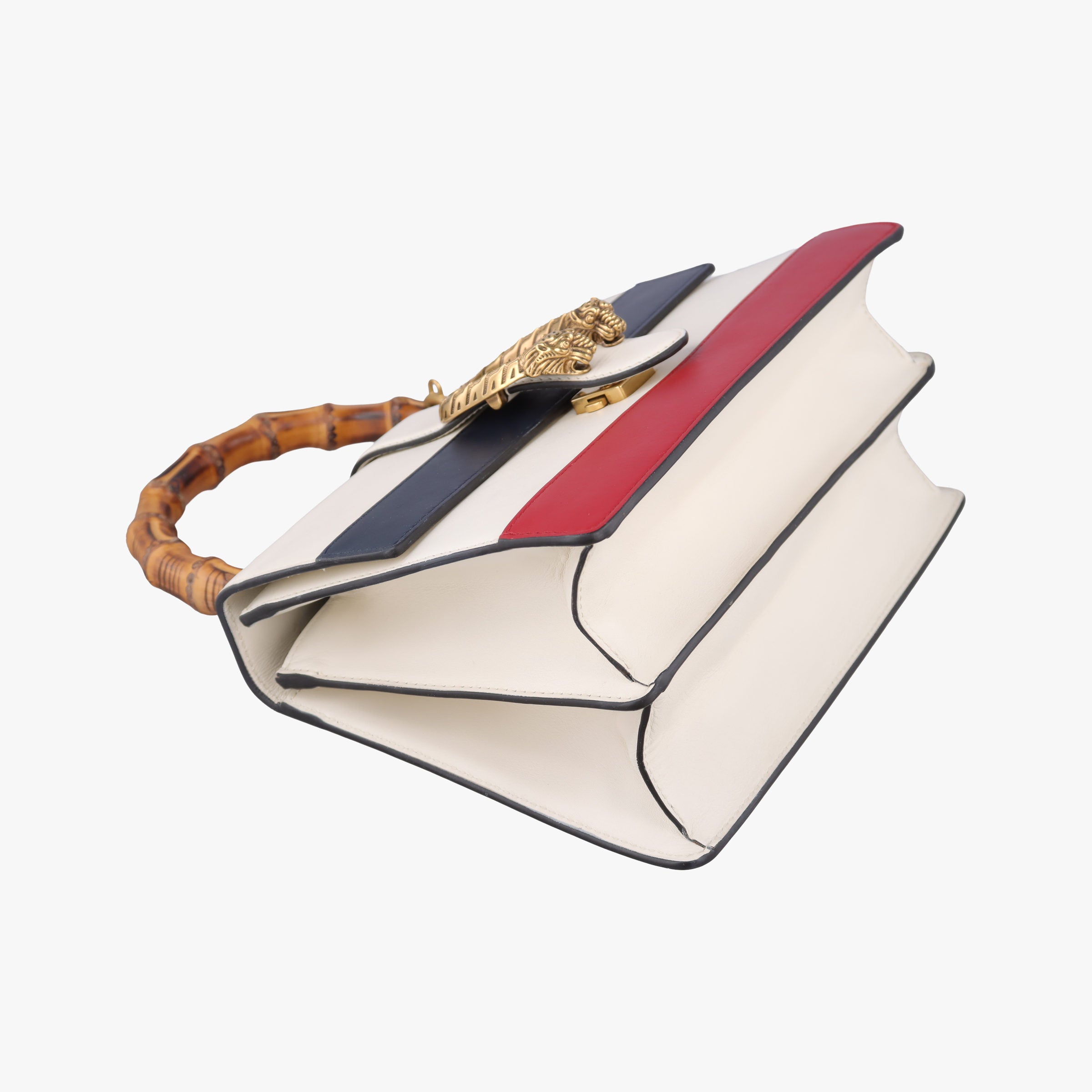 Secondhand Gucci Dionysus Bamboo White×navy×red Leather 448075 handbag | stylenewstar
