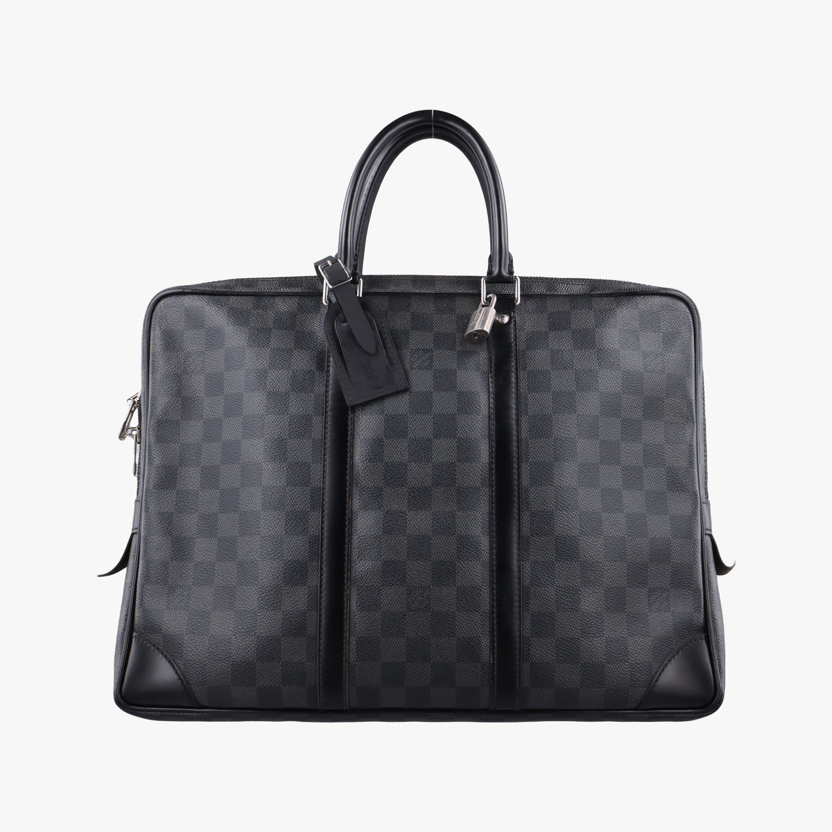 Pre-owned Louis Vuitton Porte Documents Voyage Noir Damier Graphite N41125 handbag | stylenewstar