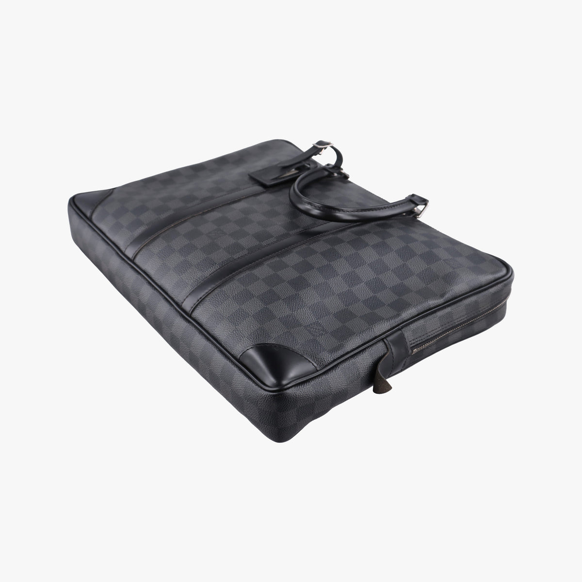 Pre-owned Louis Vuitton Porte Documents Voyage Noir Damier Graphite N41125 handbag | stylenewstar