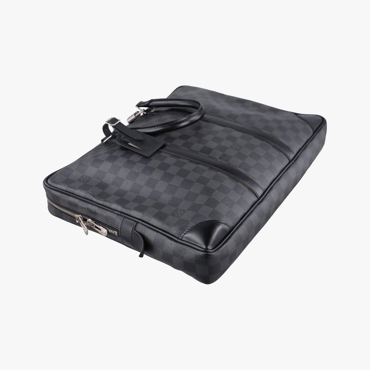 Pre-owned Louis Vuitton Porte Documents Voyage Noir Damier Graphite N41125 handbag | stylenewstar