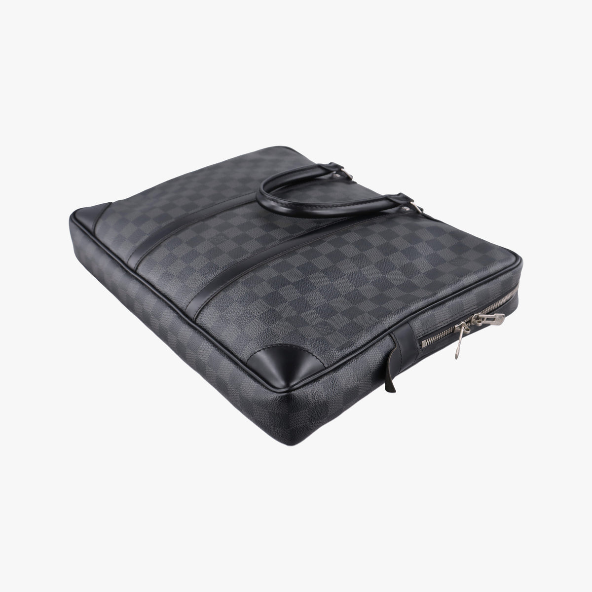 Pre-owned Louis Vuitton Porte Documents Voyage Noir Damier Graphite N41125 handbag | stylenewstar