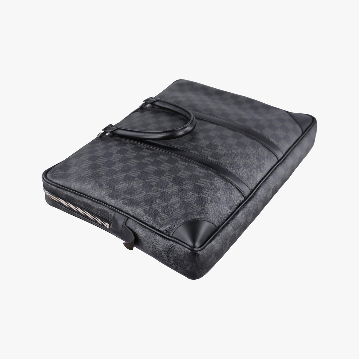Pre-owned Louis Vuitton Porte Documents Voyage Noir Damier Graphite N41125 handbag | stylenewstar