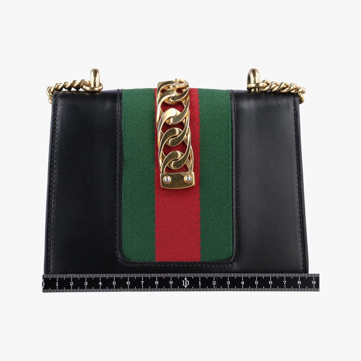 Vintage Gucci Sylvie Black×red×green Leather 431666 shoulderbag | stylenewstar