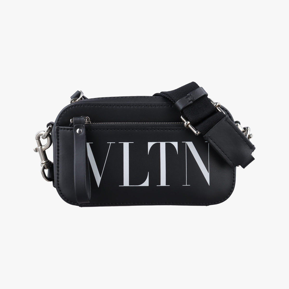 Pre-owned Valentino VLTN Print Black Leather  shoulderbag | stylenewstar