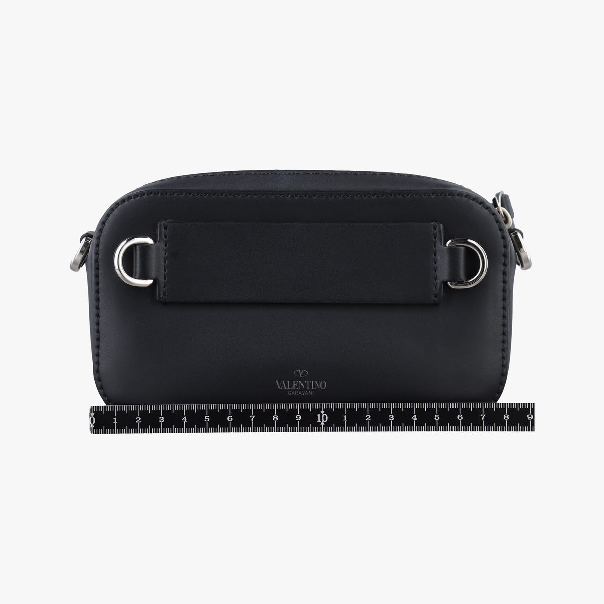 Pre-owned Valentino VLTN Print Black Leather  shoulderbag | stylenewstar
