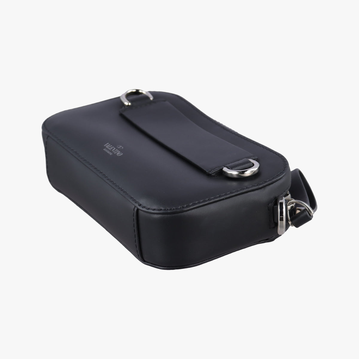 Pre-owned Valentino VLTN Print Black Leather  shoulderbag | stylenewstar