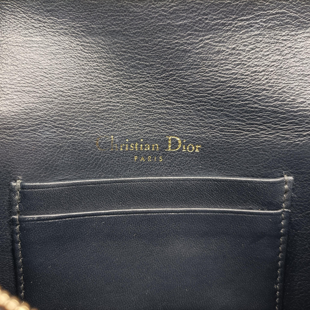 Pre-owned Christian Dior Saddle Navy×Gray Jacquard x Leather  shoulderbag | stylenewstar