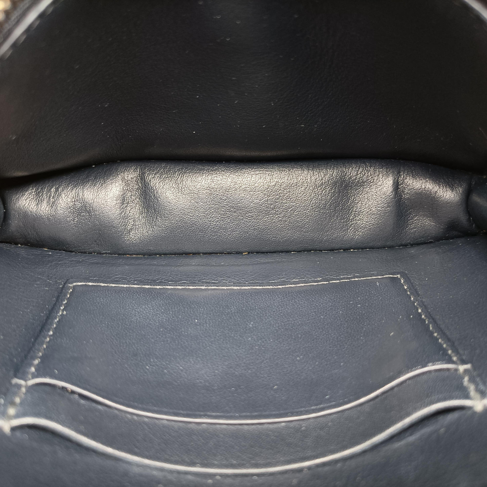 Pre-owned Christian Dior Saddle Navy×Gray Jacquard x Leather  shoulderbag | stylenewstar