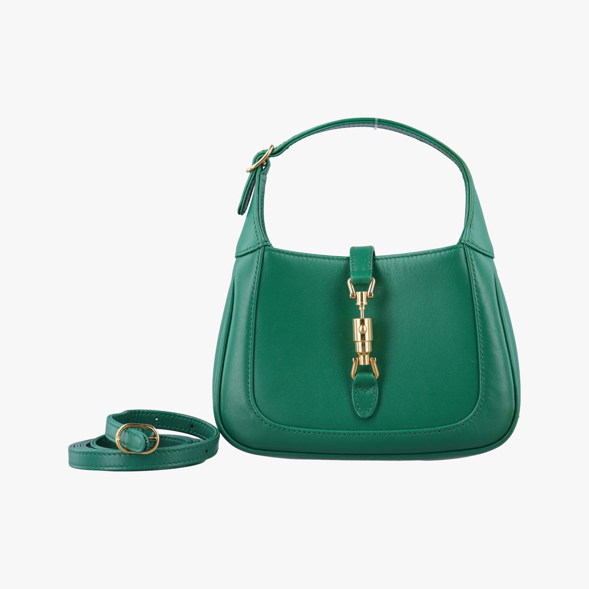 Secondhand Gucci JACKIE 1961 Green Leather 637091 shoulderbag | stylenewstar