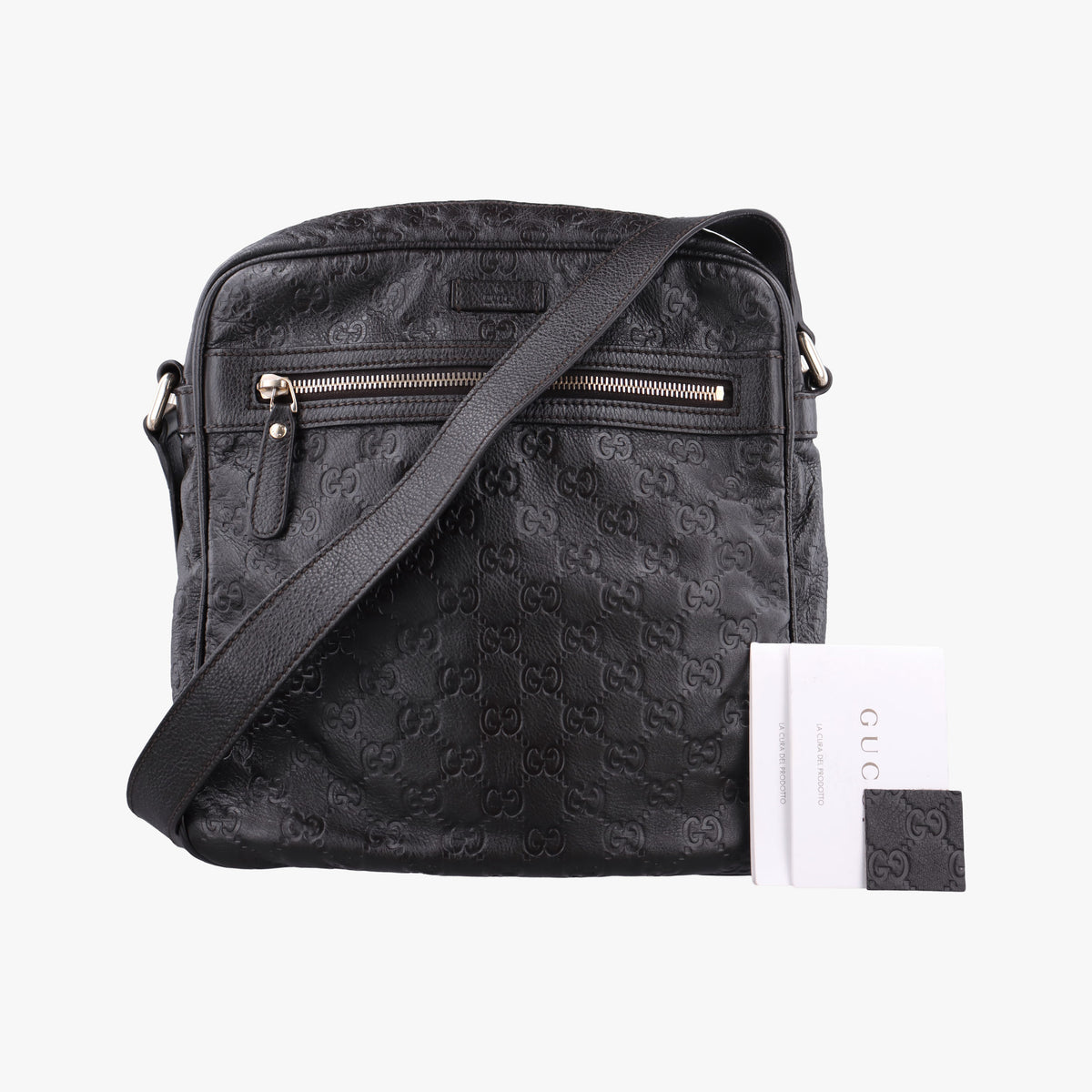 Pre-owned Gucci GG Imprime Messenger Brown Leather 201448 shoulderbag | stylenewstar