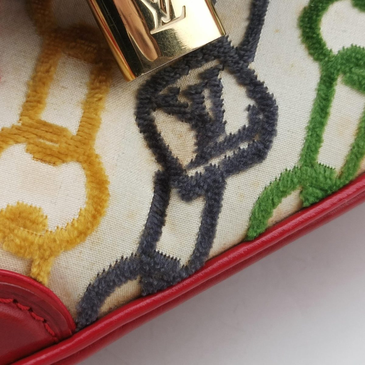 Vintage Louis Vuitton Dolly Charms multicolor Velvet×leather M95208 handbag | stylenewstar