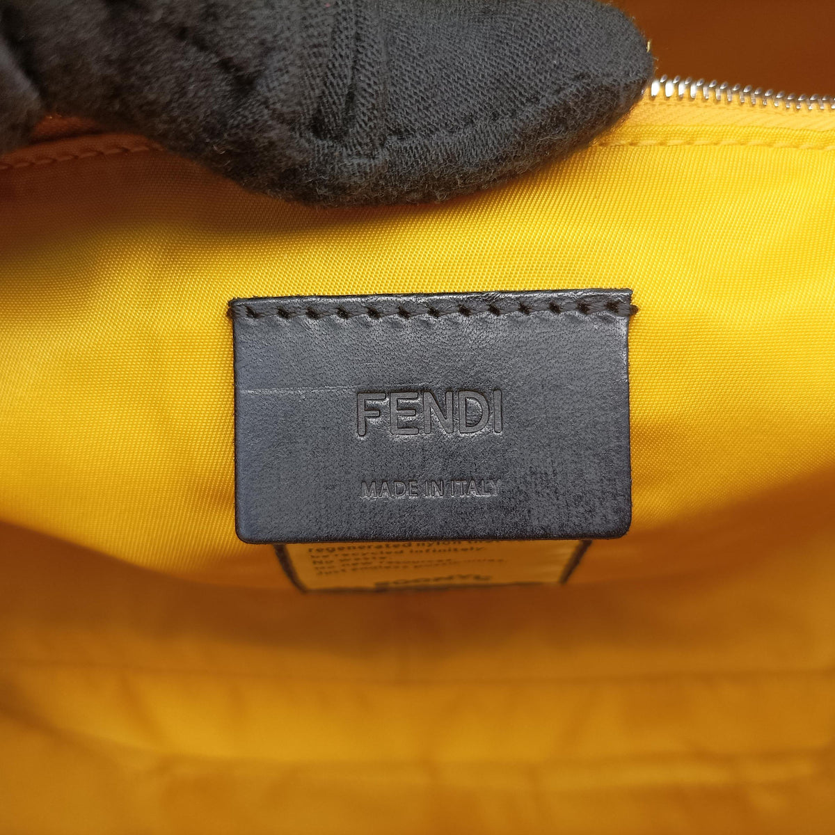 Pre-owned Fendi Baguette Messenger Yellow Nylon× leather 7VA536 shoulderbag | stylenewstar